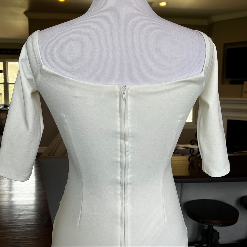 Midnight Doll Women’s Dress White Midi Bodycon fitted tight size 5 - Picture 10 of 15